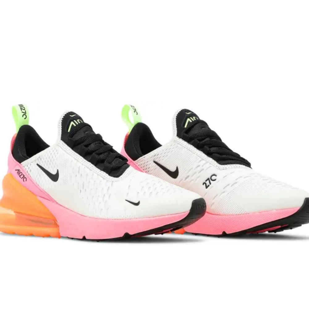 Nike Air Max 270 White and Pink with Orange Heel
